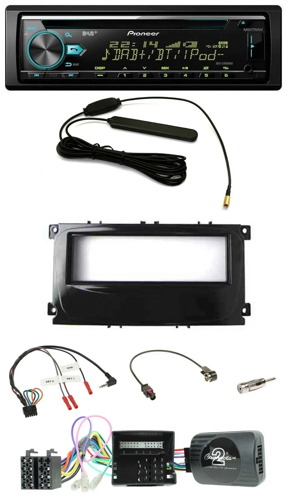 Pioneer CD MP3 Lenkrad DAB USB Autoradio für Ford Galaxy Focus C-Max Can ab 2007