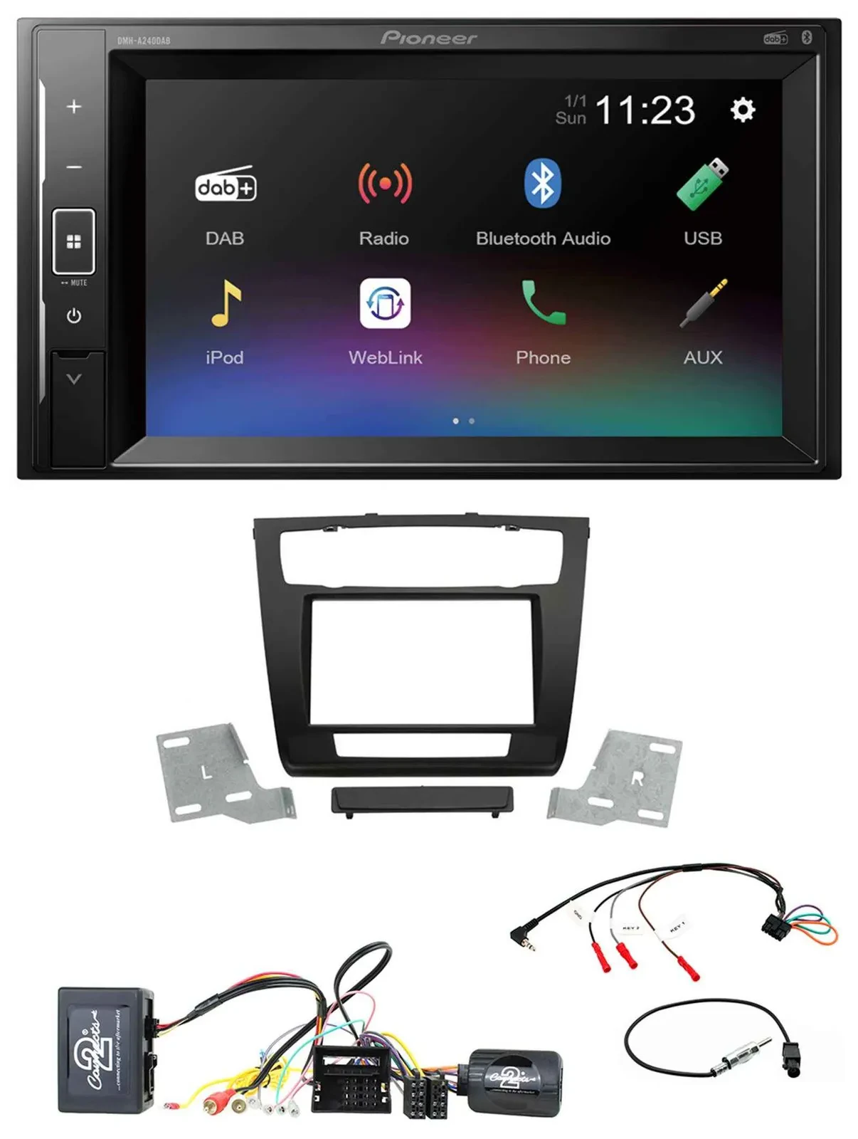 Автомагнитола для BMW 1 Series Pioneer 2-DIN, DAB, Bluetooth, USB