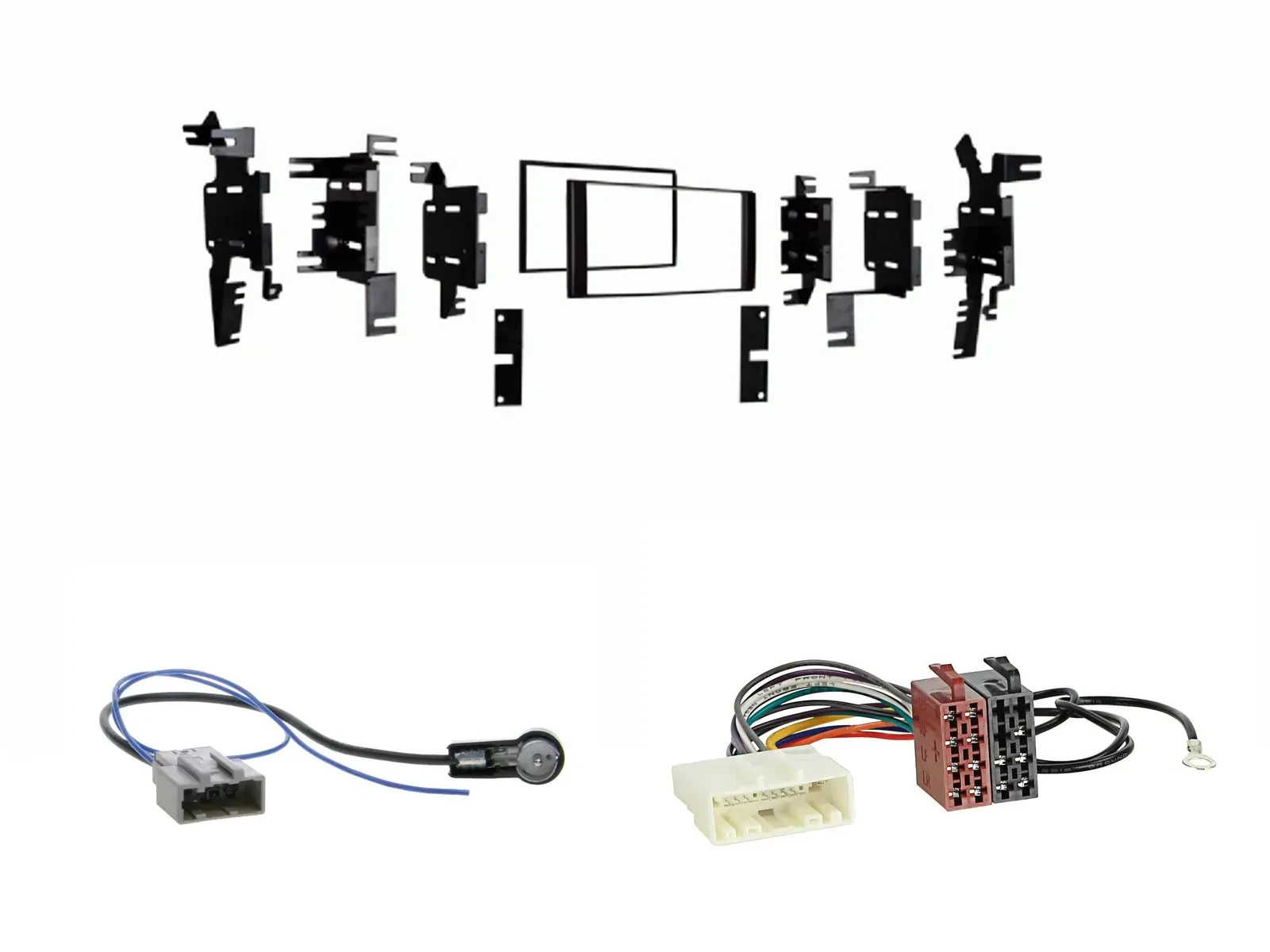 Radioeinbauset Doppel DIN Autoradio für Nissan Tiida Versa C11 2007-2011 schwarz