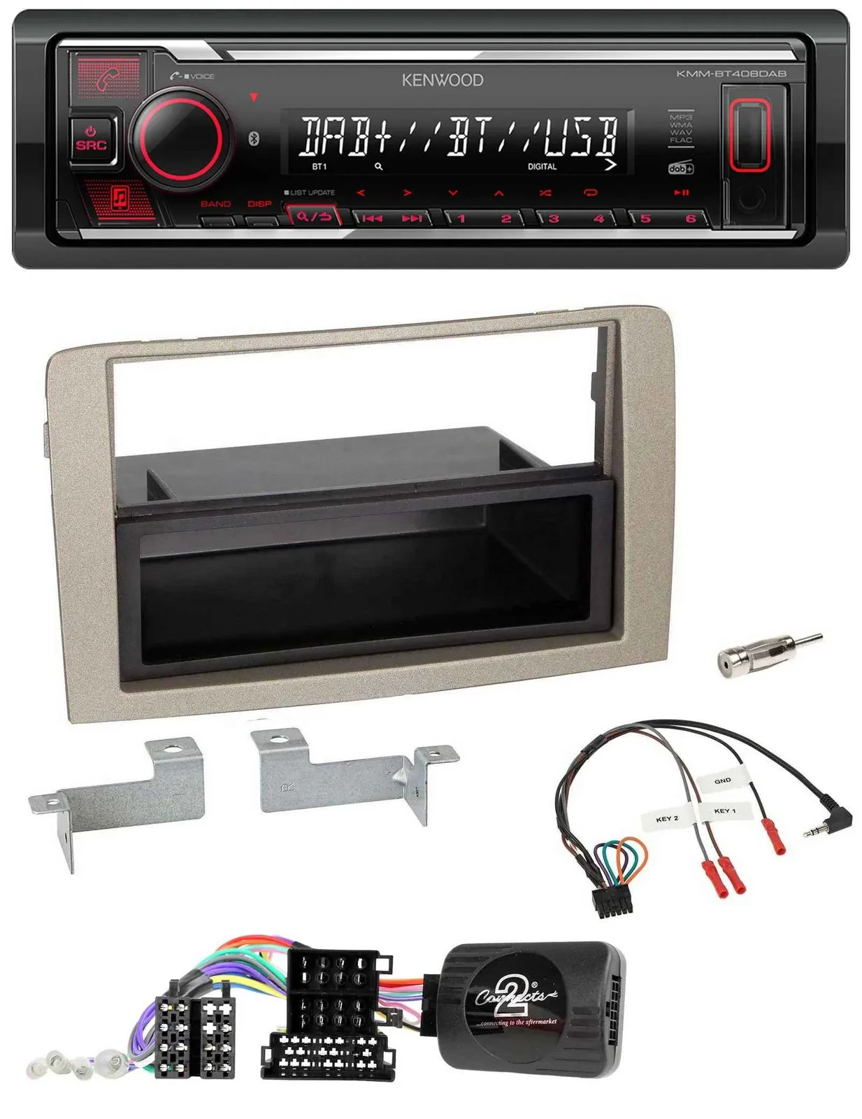Kenwood Lenkrad Bluetooth USB DAB Autoradio für Lancia Musa 2004-2012
