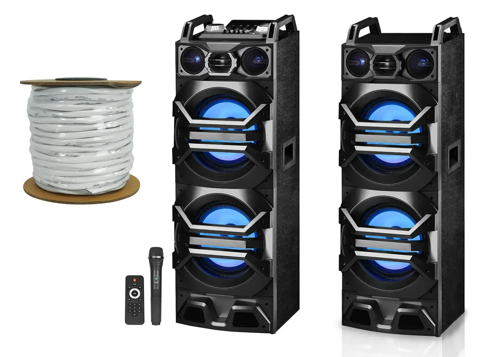 Акустическая система Technical Pro BS10TOWER+BS10PASSIVE 2x10", 3000W, Bluetooth, USB/SD, LED, с микрофоном (набор, пара)