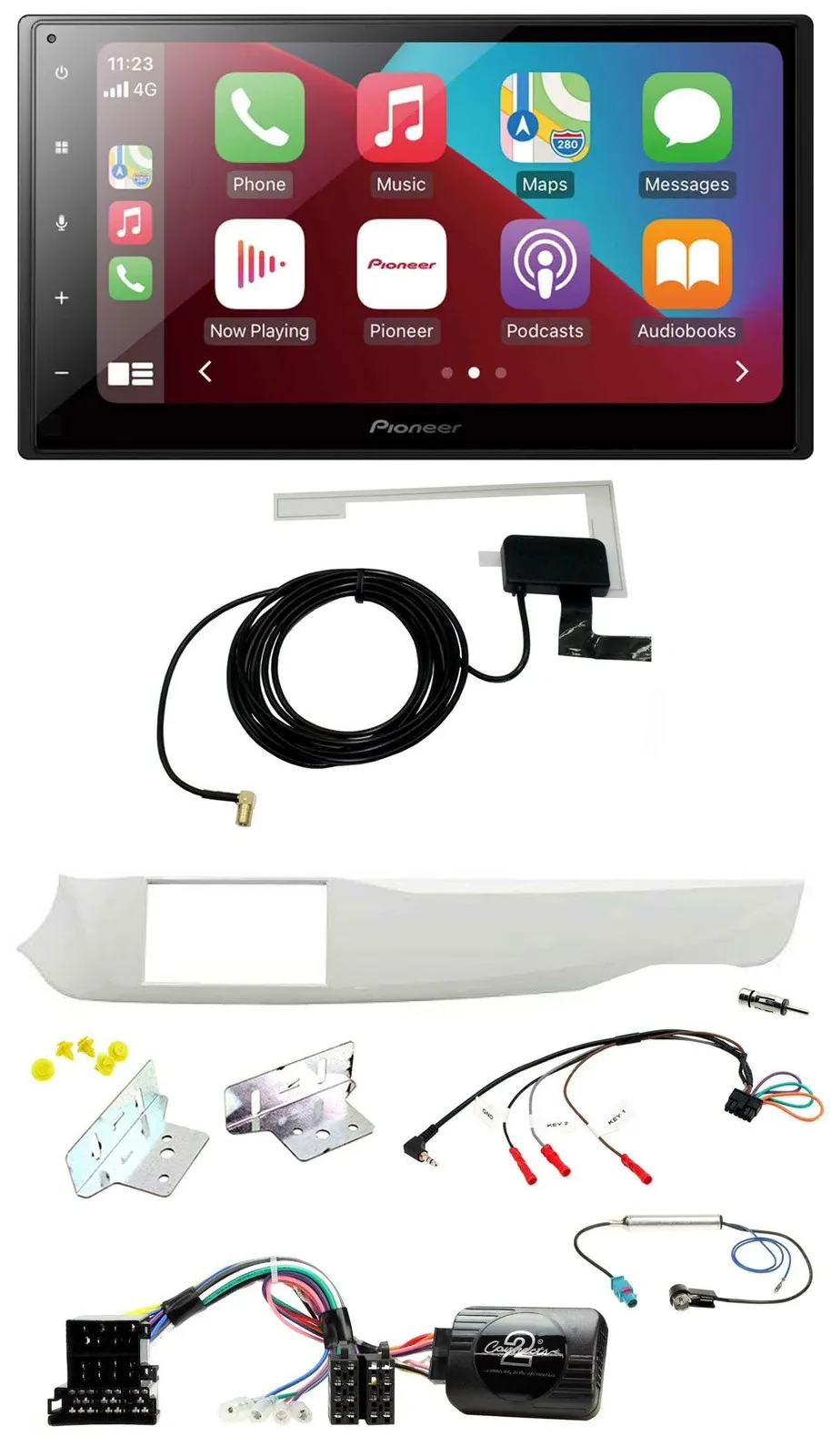 Pioneer USB Bluetooth DAB Lenkrad 2DIN Autoradio für Alfa Giulietta 10-14 940 we