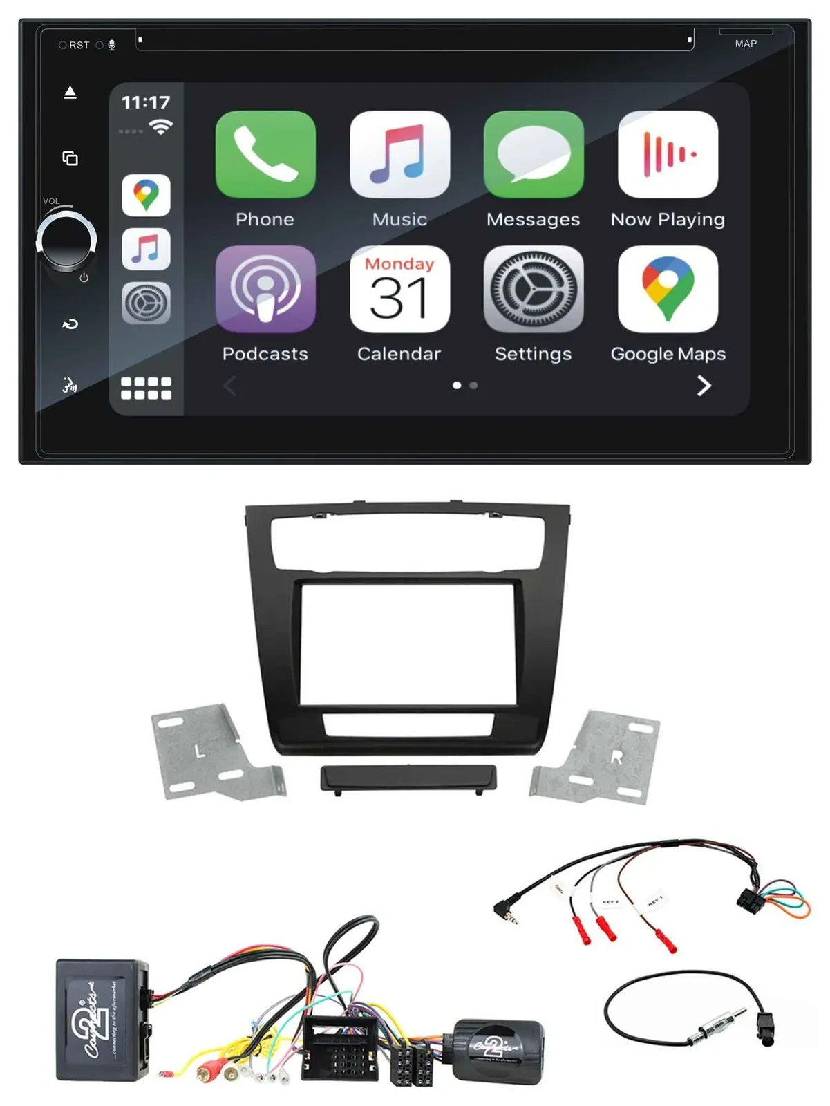 Blaupunkt USB DAB Bluetooth 2DIN TMC Lenkrad Navigation für BMW 1er Aktiv aut. K