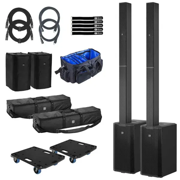 LD Systems MAUI 11 G3 Black PA DJ Column Speaker Systems w Bags & Covers 2 Pack