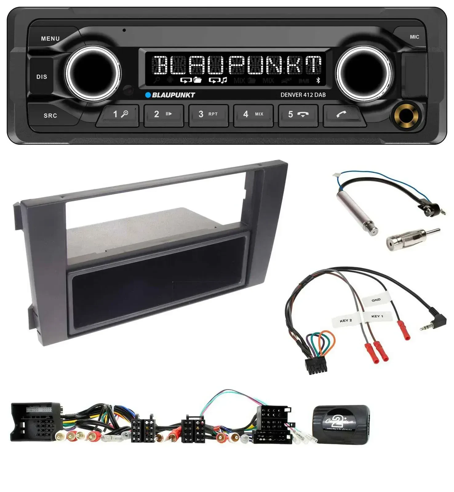 Blaupunkt Bluetooth DAB Lenkrad USB Autoradio für Audi A6 (2001-2004)