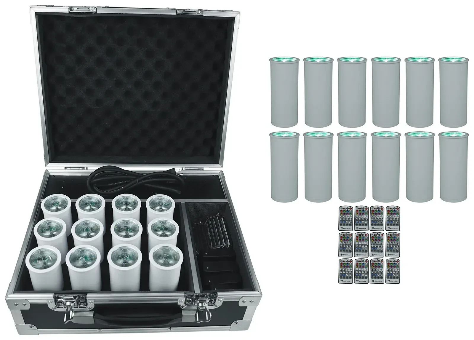 Светодиодный прибор Rockville MINI HALO White с кейсом (12 штук)