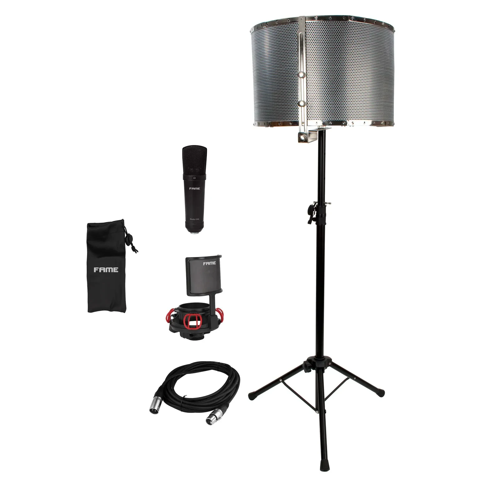 Конденсаторный микрофон Fame Audio с большой диафрагмой 20 Гц–20 кГц, 125 дБ, XLR (набор)