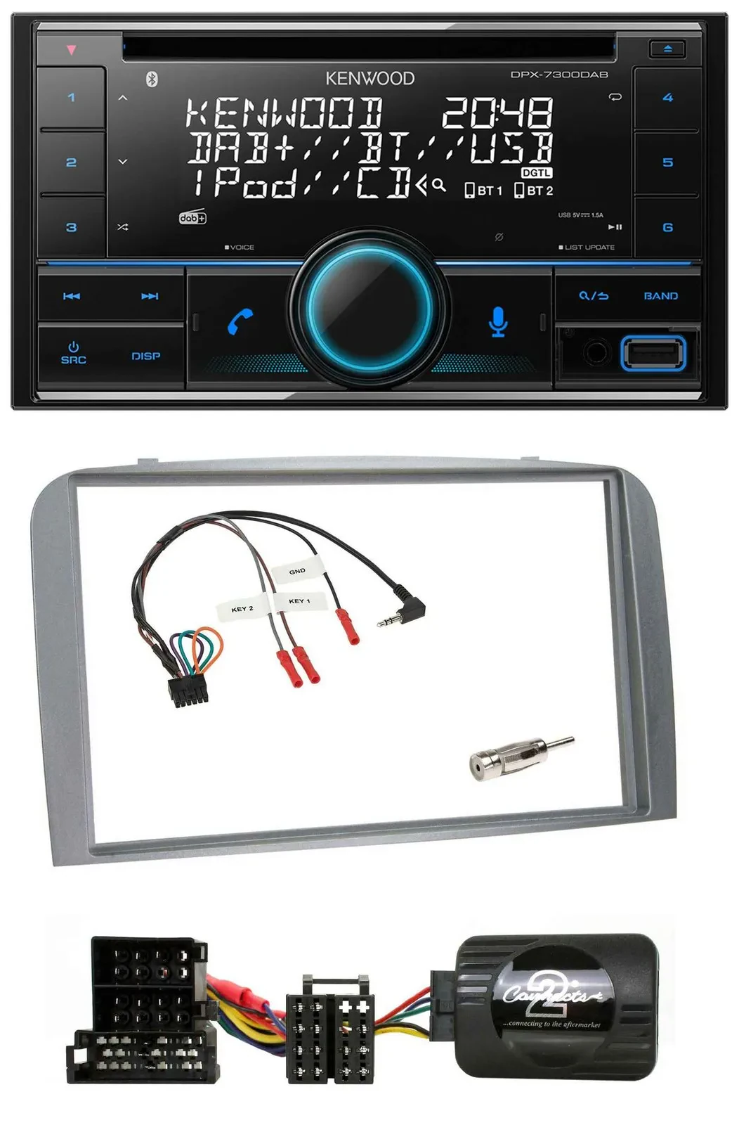 Kenwood CD 2DIN DAB USB Lenkrad Bluetooth Autoradio für Alfa Romeo 147 GT 04-10