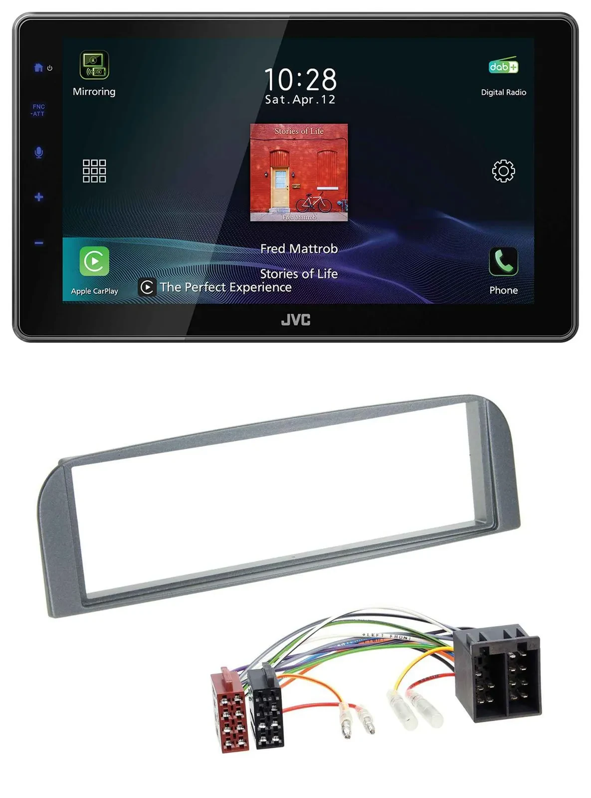 JVC DAB MP3 Bluetooth USB Autoradio für Alfa Romeo 147, GT - anthrazit