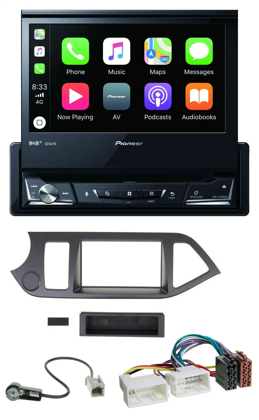 Автомагнитола для Kia Picanto Pioneer DVD Bluetooth DAB USB MP3 (с 2011, без Start-Stop)