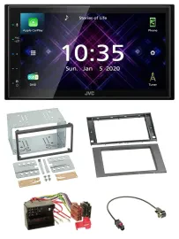 JVC DAB 2DIN MP3 Bluetooth USB Autoradio für Ford Fiesta Focus 04-08 anthrazit