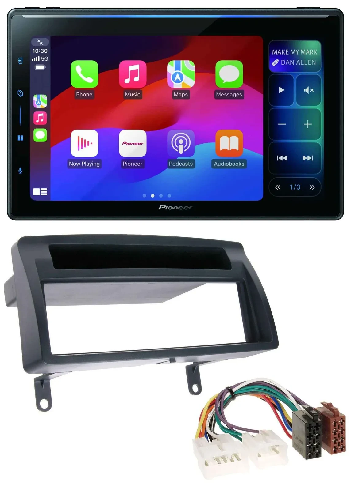 Автомагнитола Pioneer Bluetooth DAB MP3 USB для Toyota Corolla E12 (2003–2008), темно-серый