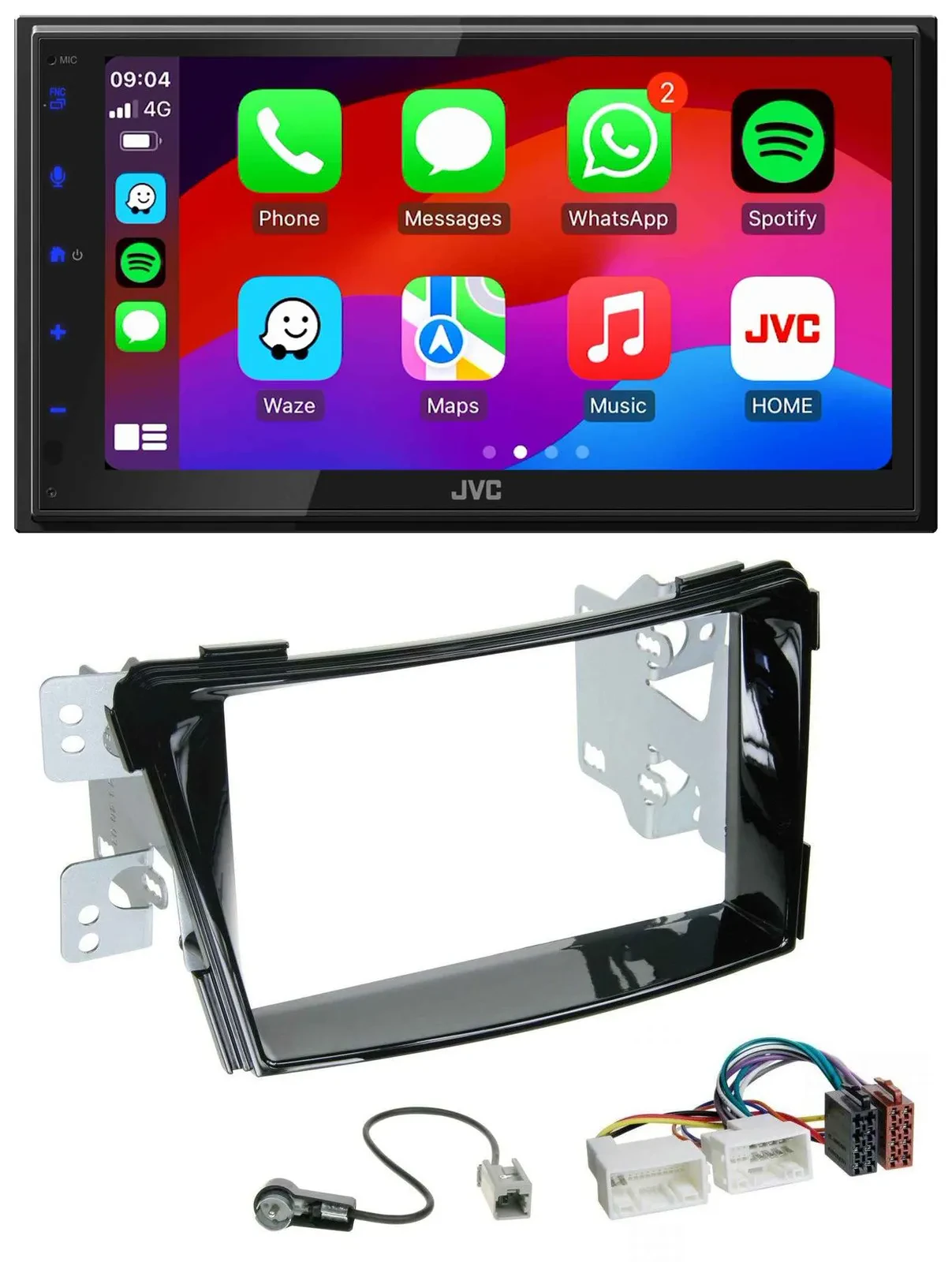 JVC Bluetooth 2DIN MP3 DAB USB Autoradio für Hyundai i40 VF ab 11 Klavierlack