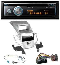 Pioneer MP3 DAB USB CD Bluetooth Autoradio für Ford Fiesta Display 10-17 silber