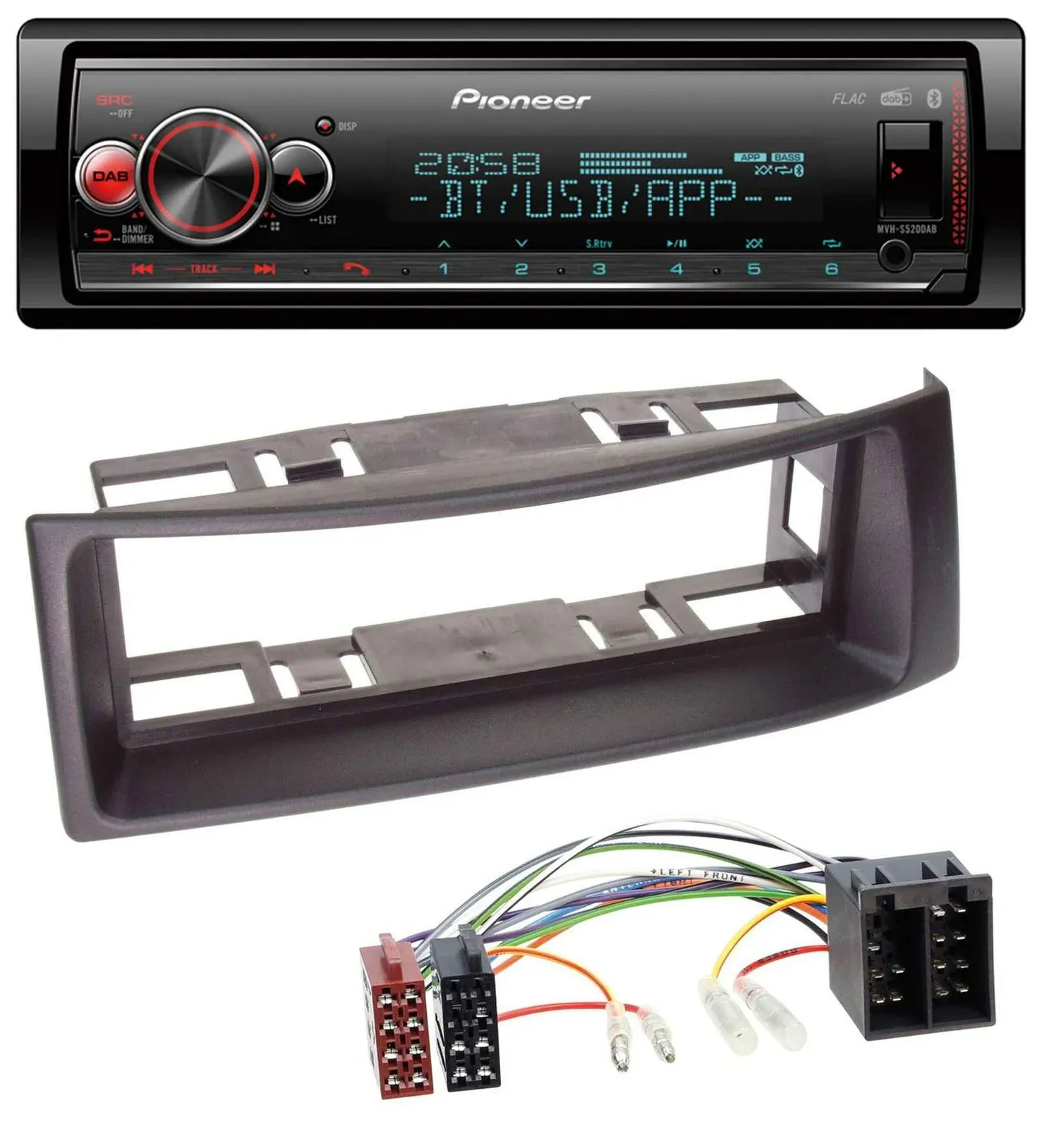 Pioneer Bluetooth USB MP3 DAB Autoradio für Renault Megane Scenic bis 03 schwarz