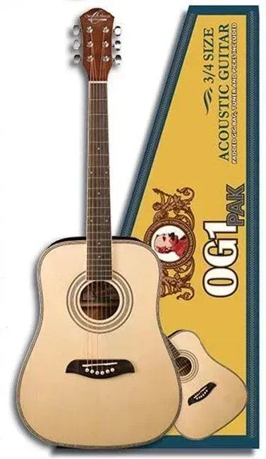 Акустическая гитара Oscar Schmidt OG1PAK 3/4 (набор) с чехлом и ремнем