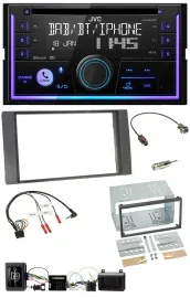 JVC Lenkrad USB 2DIN DAB Bluetooth CD Autoradio für Ford Kuga 08-12 anthrazit