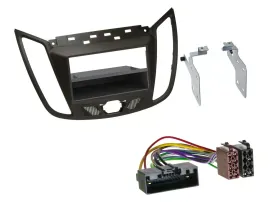 Einbauset DIN Autoradio für Ford C-Max / Kuga - dunkelbraun
