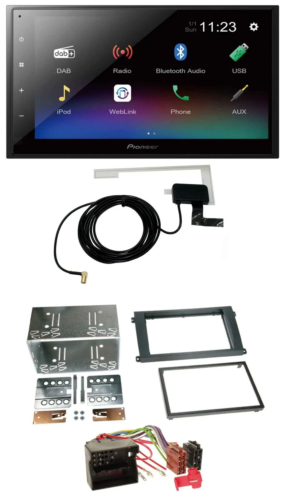 Pioneer DAB MP3 Bluetooth 2DIN USB Autoradio für Porsche Cayenne 2007-2010
