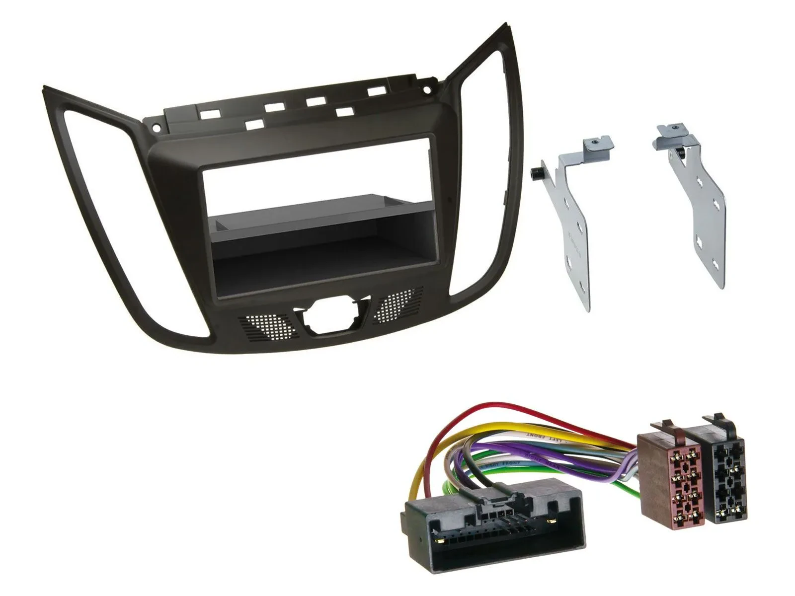 Einbauset DIN Autoradio für Ford C-Max / Kuga - dunkelbraun