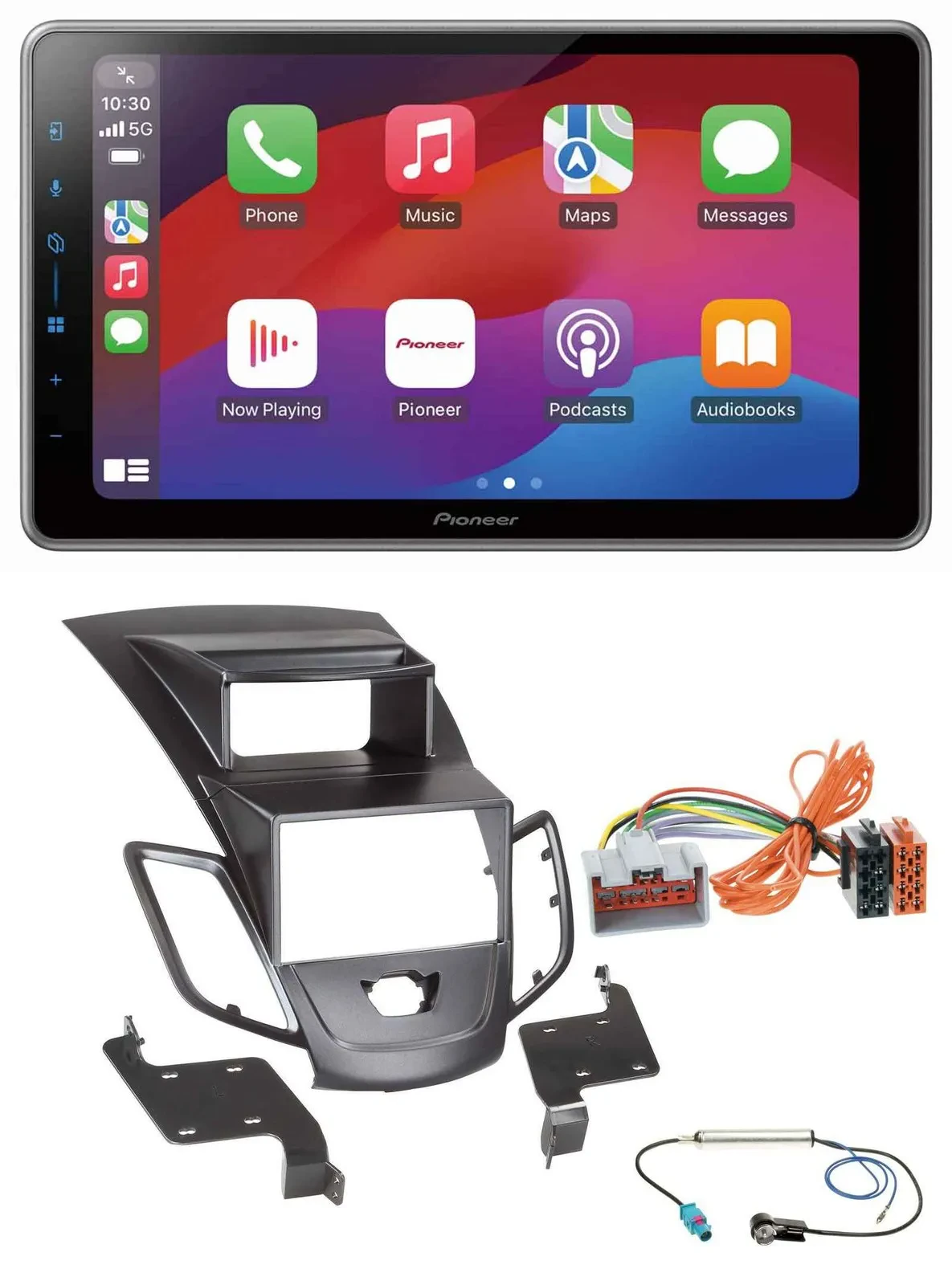 Pioneer MP3 USB DAB Bluetooth 2DIN Autoradio für Ford Fiesta 08-10 Display schwa