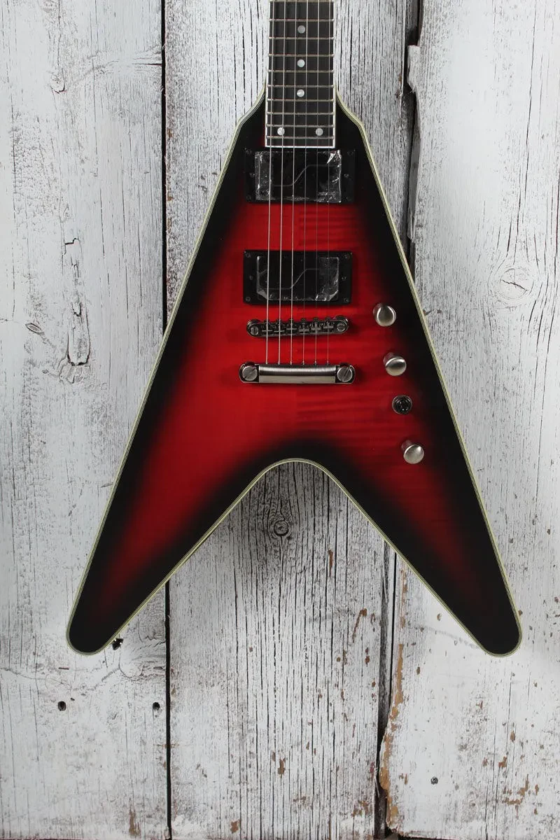 Б/У Электрогитара Epiphone Dave Mustaine Flying V Prophecy Aged Dark Red Burst с кейсом