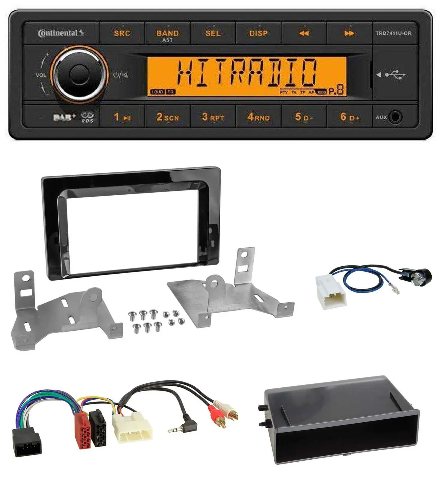 Continental 1DIN DAB MP3 AUX USB Autoradio für Toyota Aygo (AB7, ab 2022)