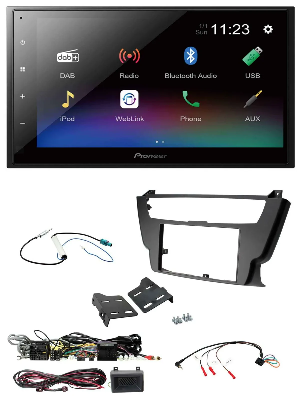 Pioneer USB Bluetooth DAB 2DIN Lenkrad Autoradio für BMW 3er 4er 2012-2016 ohne