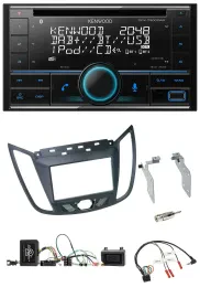 Kenwood CD 2DIN DAB USB Lenkrad Bluetooth Autoradio für Ford C-Max ab 2011 grau