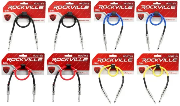 Патч-кабель инструментальный Rockville RCGT1.5 Multicolor 0.45 м (8 штук)