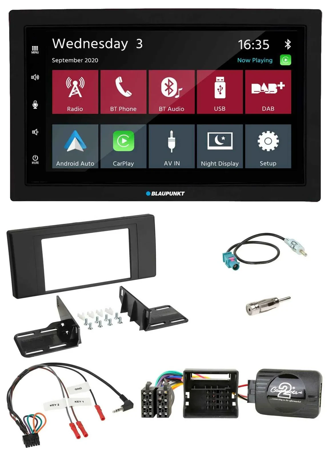 Blaupunkt DAB Bluetooth USB Lenkrad 2DIN Autoradio für Land Rover Range Rover Vo