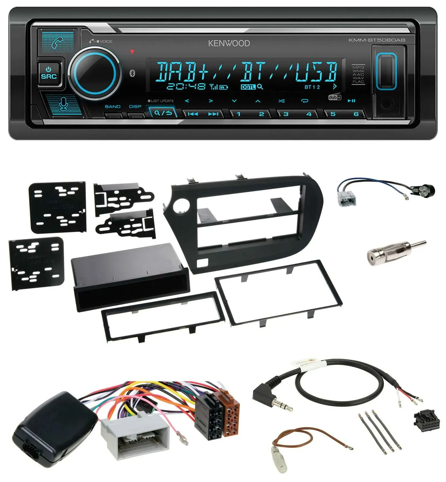 Kenwood Bluetooth Lenkrad DAB USB Autoradio für Honda Insight ZE2 2009-2013