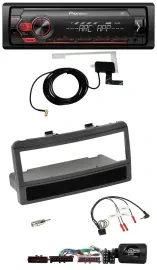 Автомагнитола для Ford Mondeo 2000–2002 Pioneer 1DIN, USB, DAB, MP3, совместима с кнопками на руле, черная, с нишей