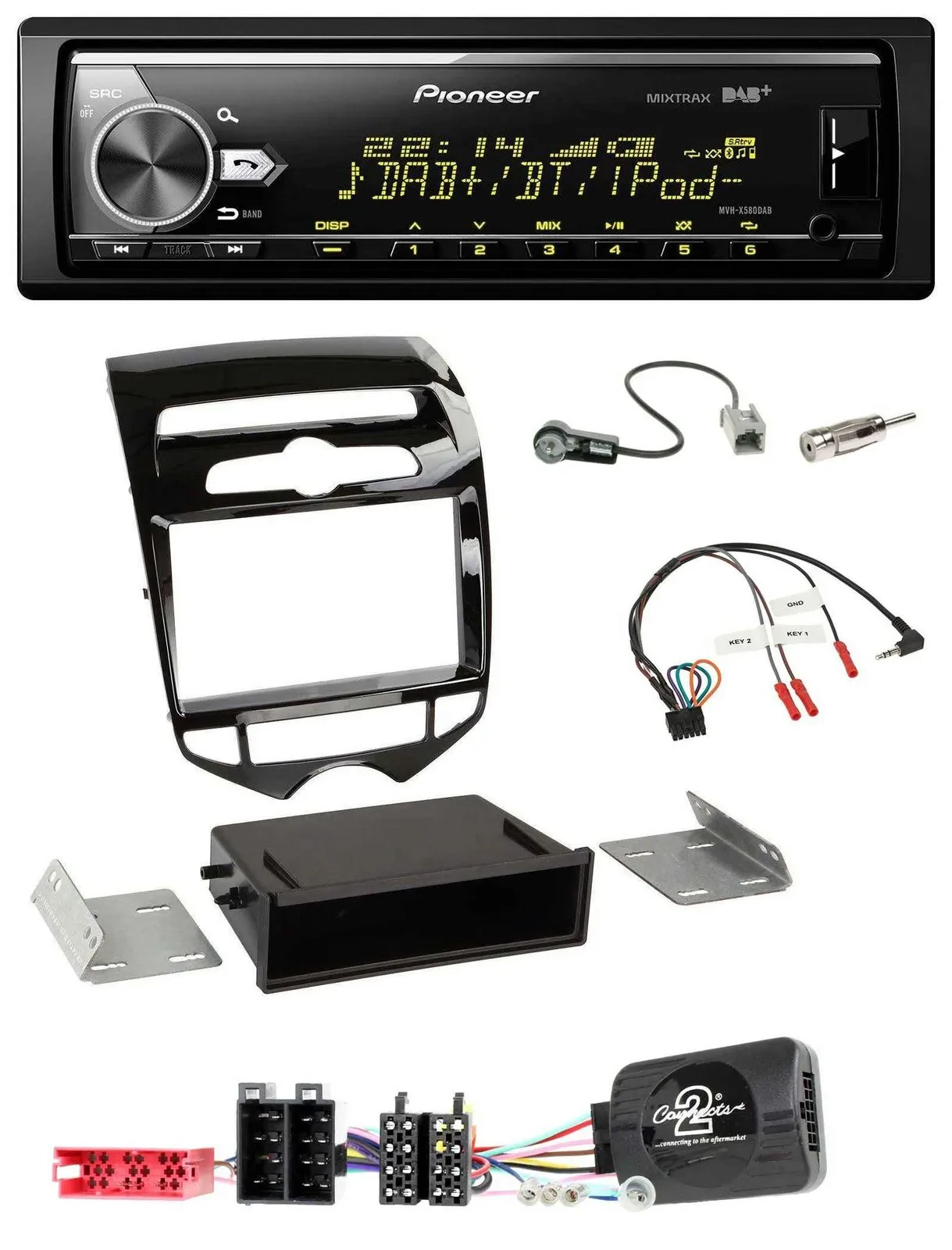 Pioneer Bluetooth USB DAB Lenkrad Autoradio für Hyundai ix20 ab 2010 autom. Klim