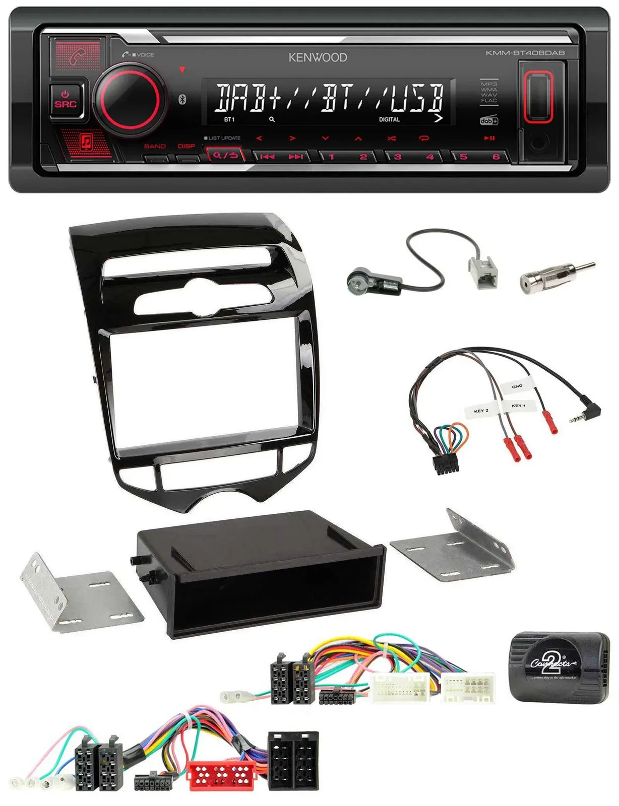 Kenwood Lenkrad Bluetooth USB DAB Autoradio für Hyundai ix20 ab 2010 autom. Klim