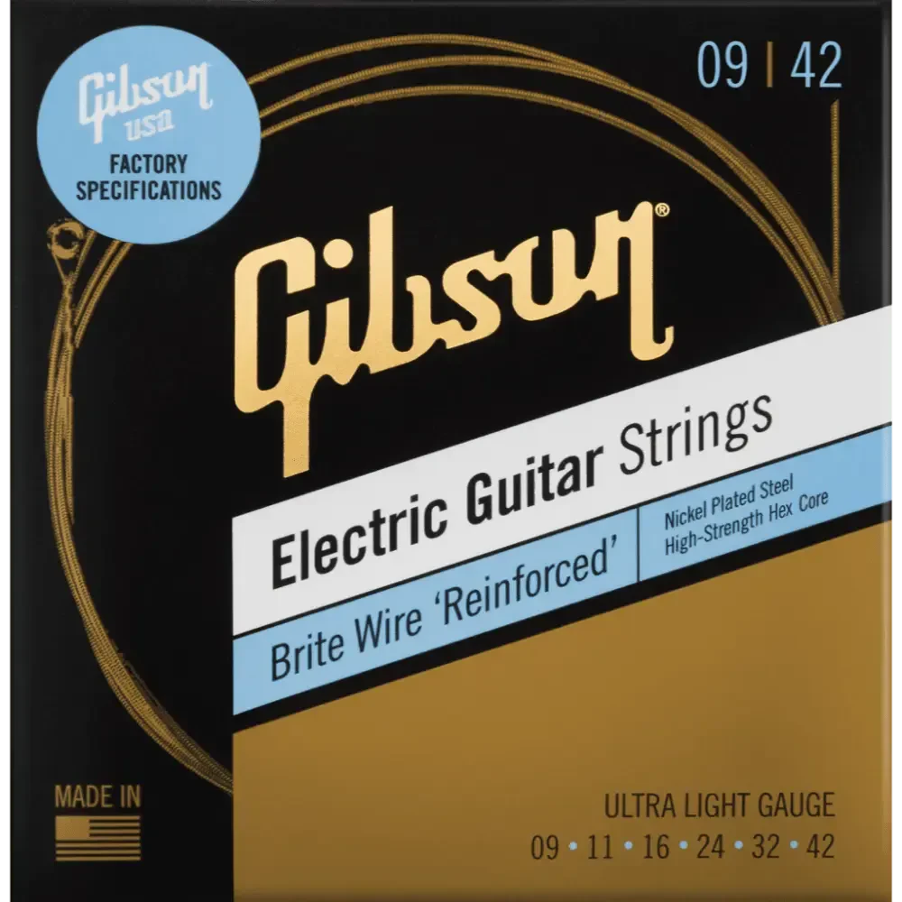 Струны для электрогитары Gibson SEG-BWR9 Brite Wire Reinforced 9-42