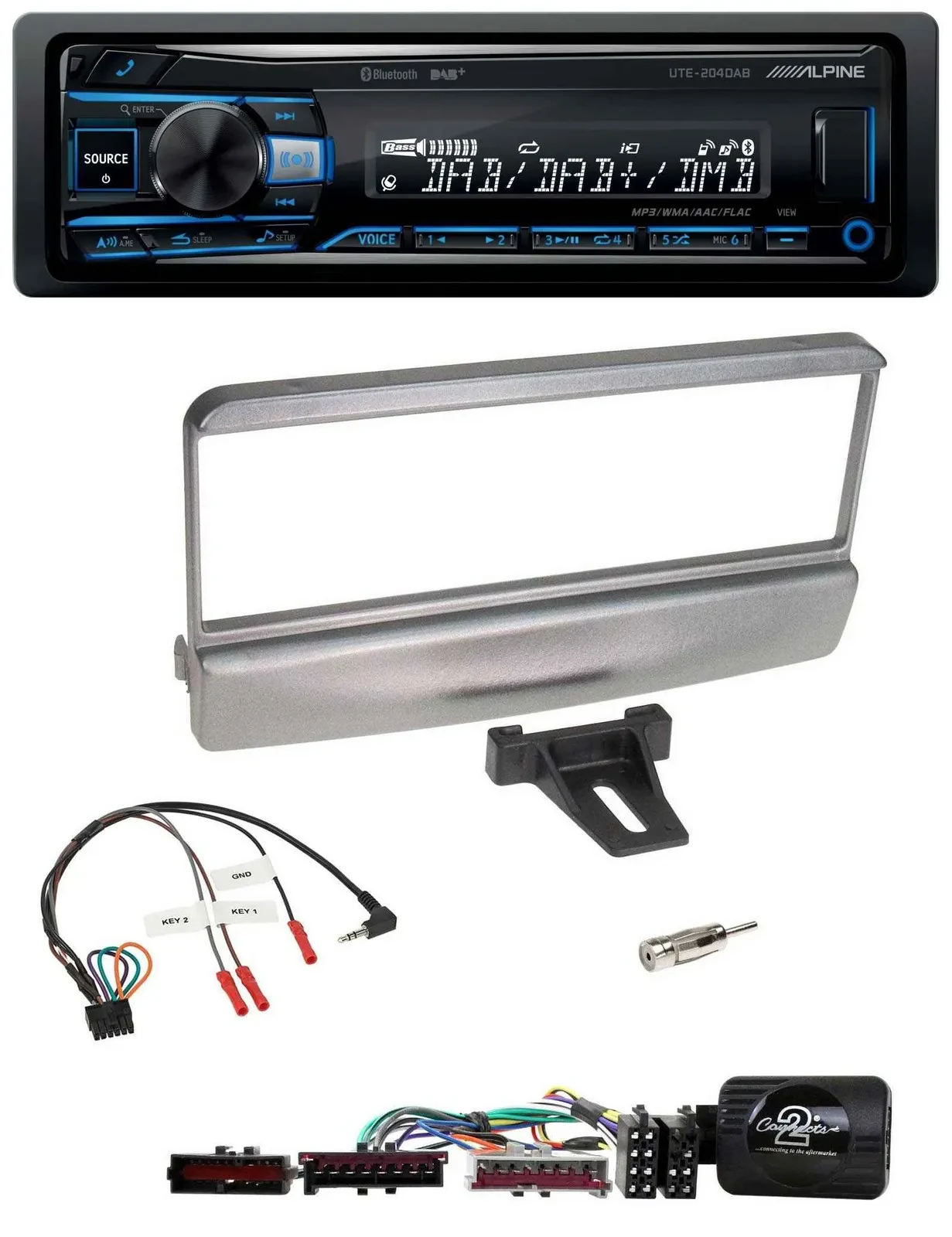 Alpine USB Bluetooth DAB Lenkrad Autoradio für Ford Mondeo 2000-2002 silber