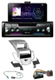 Автомагнитола для Ford Fiesta Pioneer USB MP3 Bluetooth DAB серебристая (2010–2017)