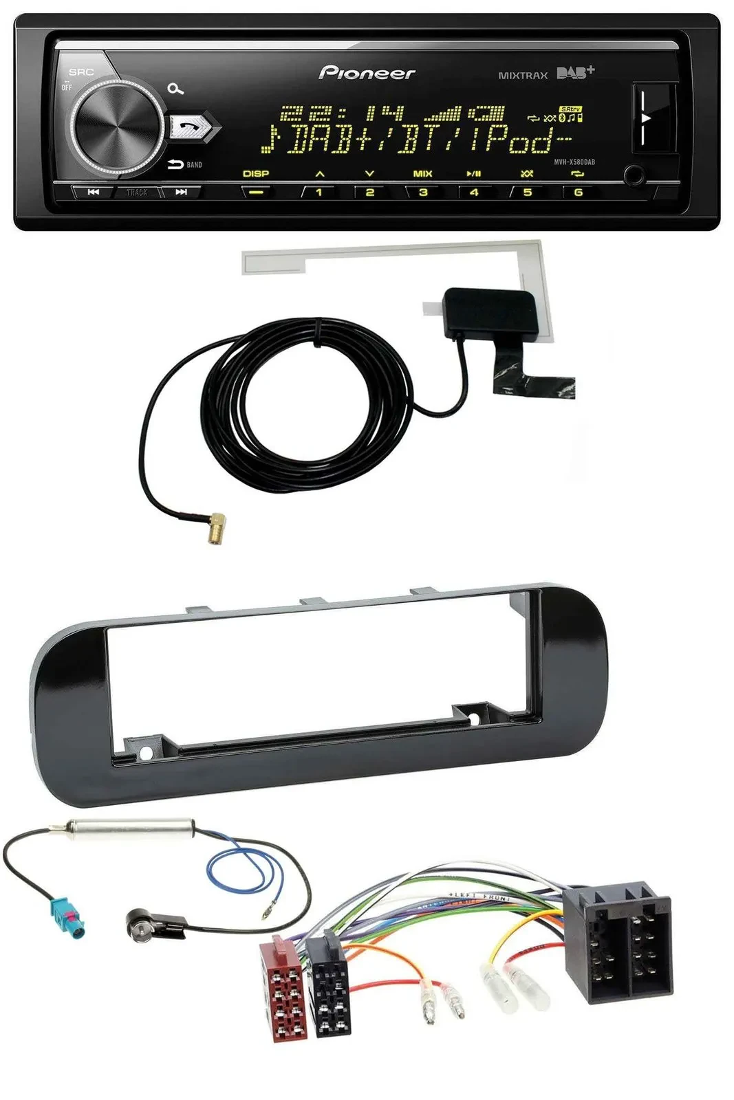 Автомагнитола для Fiat Panda (с 2012) Pioneer Bluetooth, DAB, USB, MP3, глянцевая