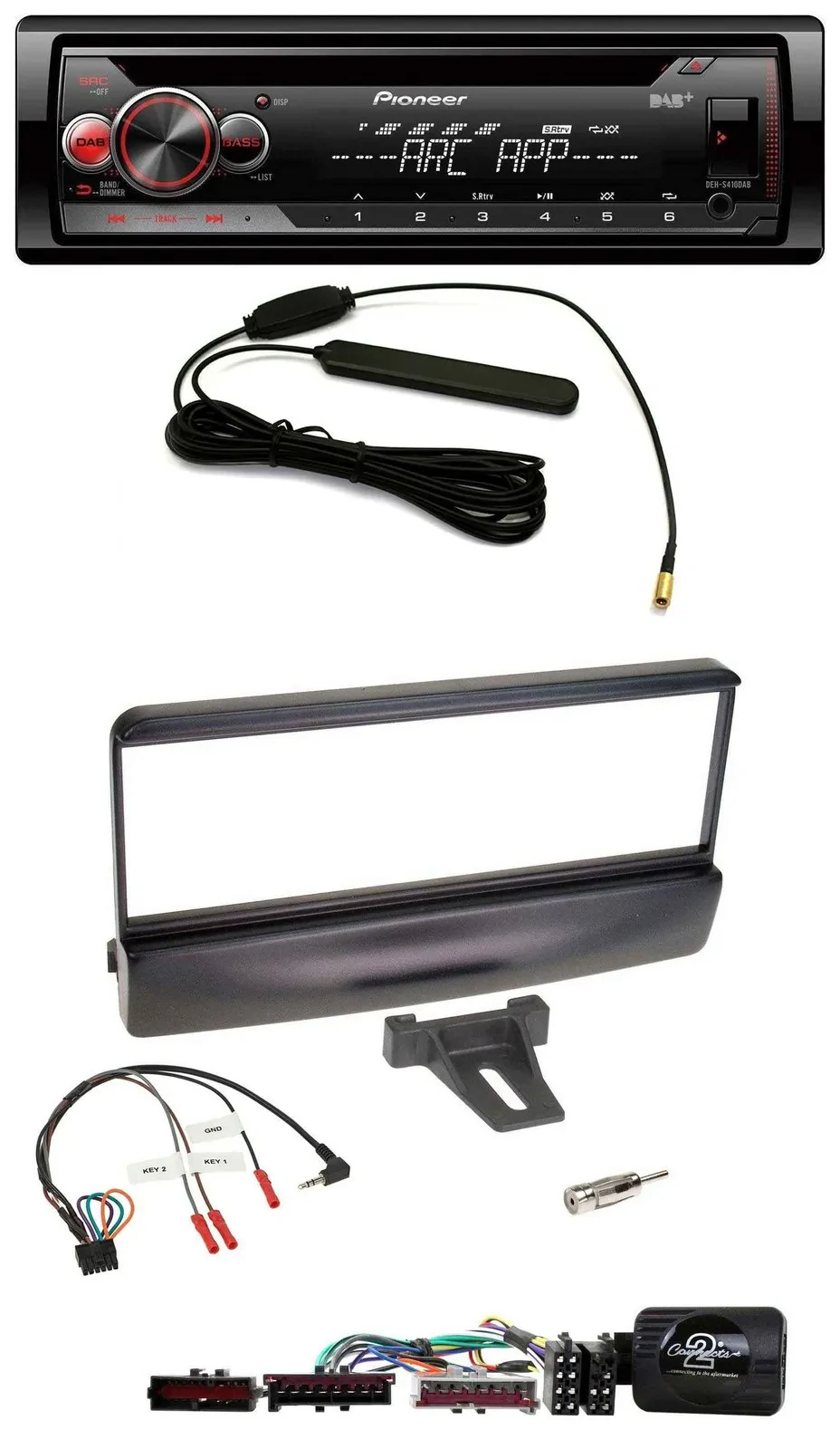 Pioneer CD USB Lenkrad DAB MP3 Autoradio für Ford Escort Focus schwarz