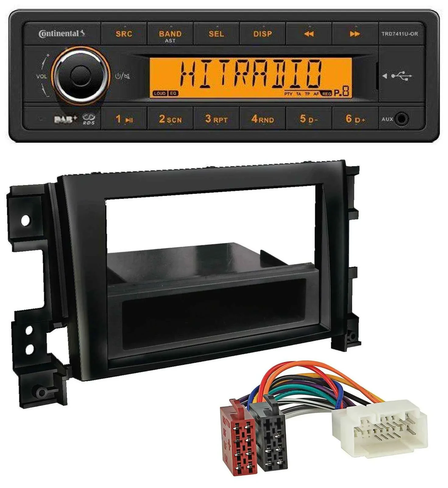 Continental 1DIN DAB MP3 AUX USB Autoradio für Suzuki Gran Vitara (ab 2005)