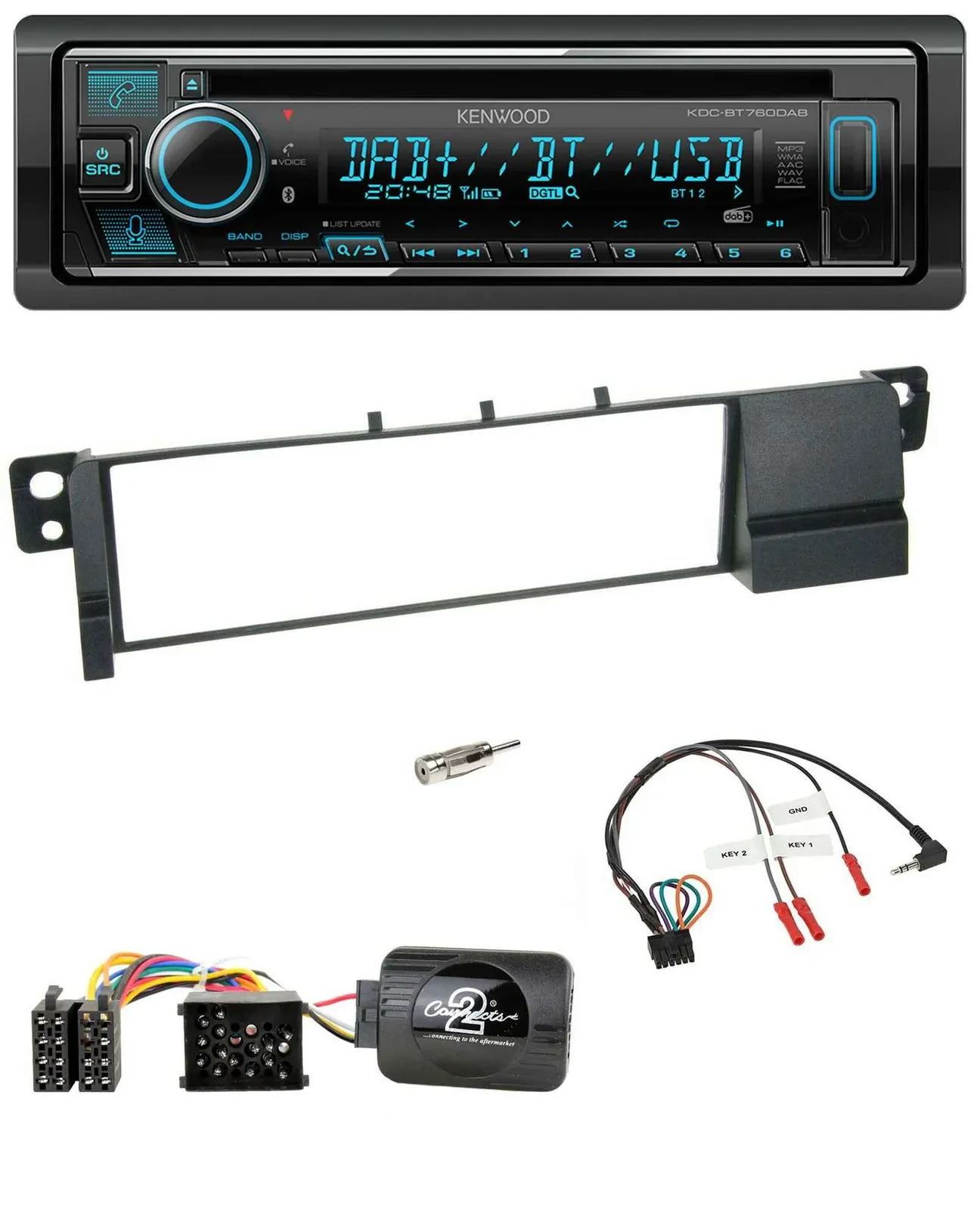 Kenwood Lenkrad Bluetooth DAB USB CD Autoradio für BMW 3er E46 (98-07)