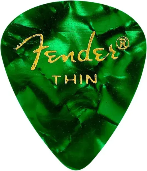 Fender 351 Premium Celluloid Guitar Picks - GREEN MOTO, THIN 144-Pack (1 Gross)