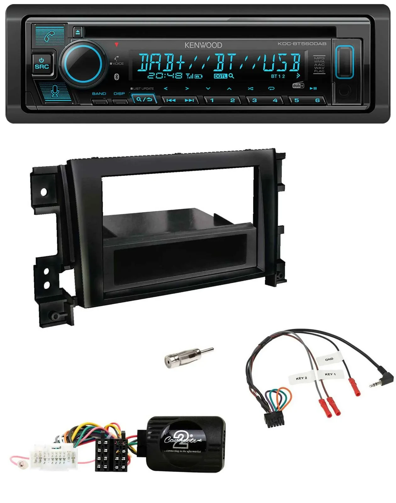 Kenwood Bluetooth DAB CD Lenkrad USB Autoradio für Suzuki Grand Vitara 2005-2011