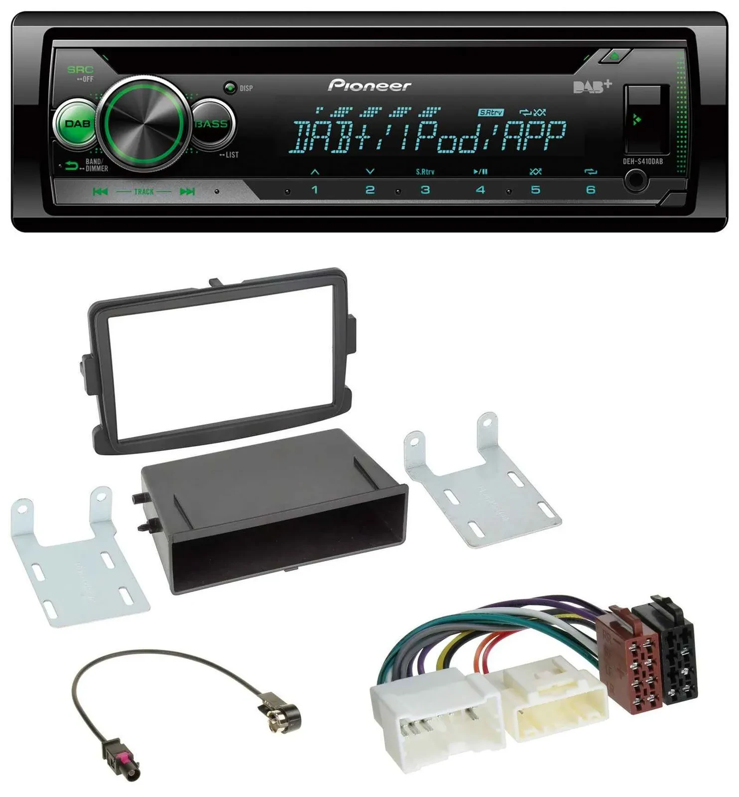 Pioneer USB MP3 DAB AUX CD Autoradio für Dacia Dokker, Duster, Lodgy