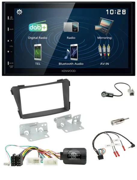Kenwood 2DIN Bluetooth Lenkrad USB DAB Autoradio für Hyundai i40 VF ab 2011 schw