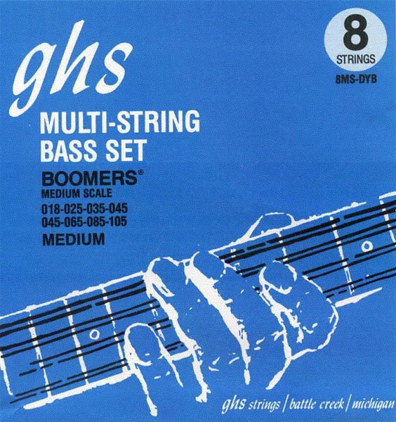 Струны для 8-ми струнной бас-гитары GHS 8MS-DYB 18-105