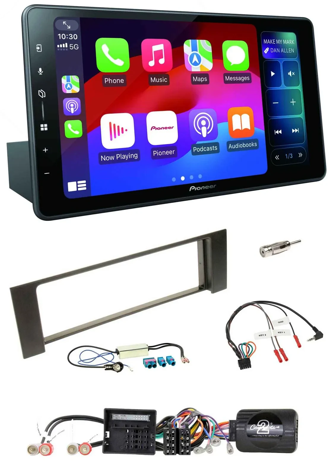 Pioneer Bluetooth DAB Lenkrad USB Autoradio für Audi A4 B6 00-04 Quadlock Doppel