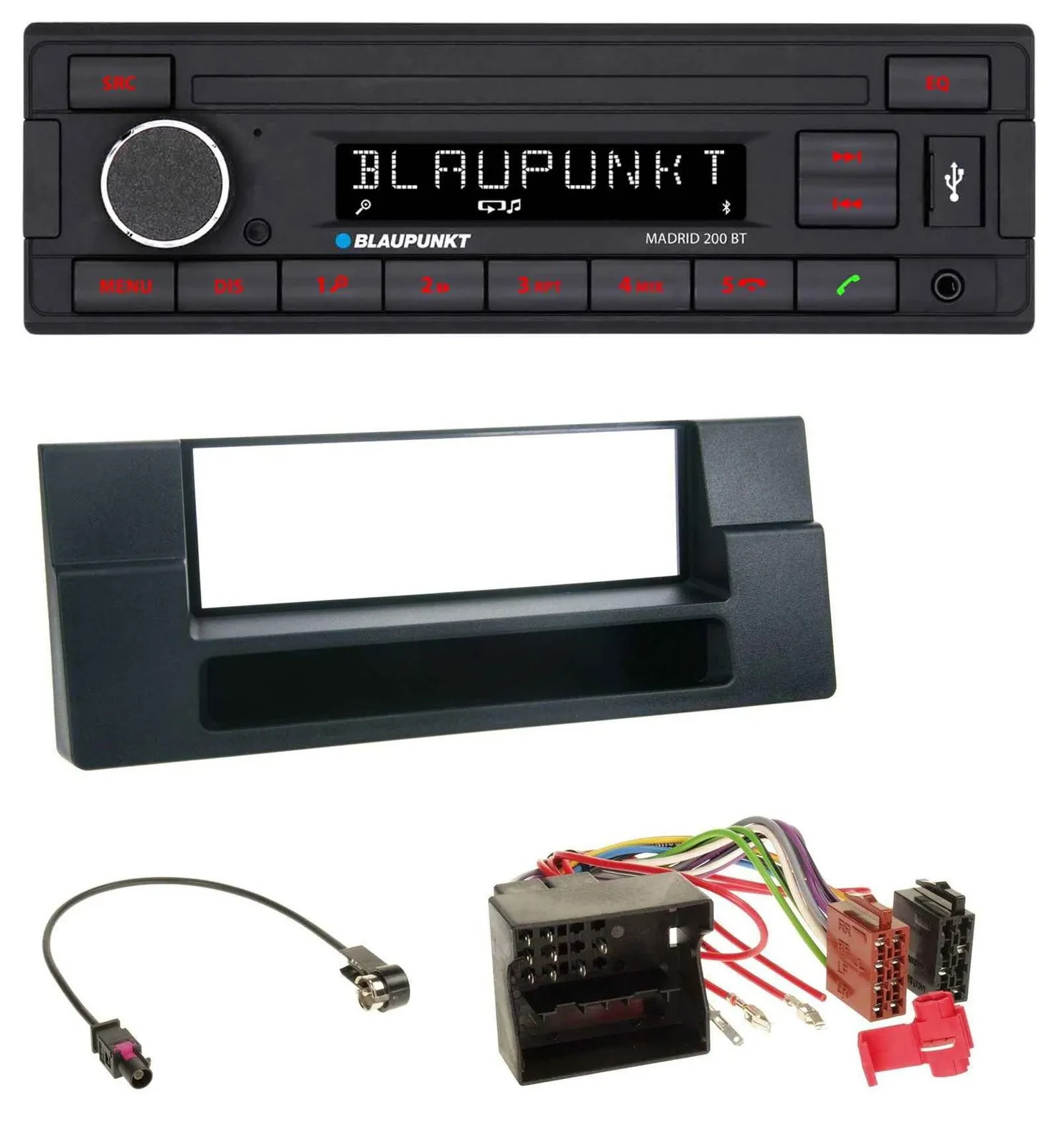 Blaupunkt USB AUX Bluetooth MP3 Autoradio für BMW X5 E53 5er E39 Quadlock Ablage