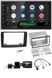 Автомагнитола Kenwood 2-DIN, DAB, Bluetooth, USB, совместимая с кнопками на руле, для Fiat Idea (2006–2012), черная